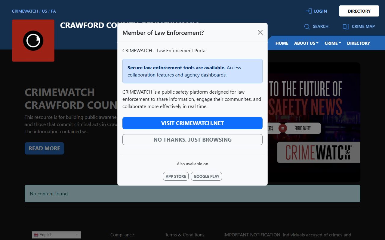 CRIMEWATCH Crawford County caveat for jail mugshots and arrest posts